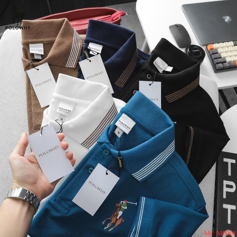 Áo Polo Nam POLOWHY Cá Mập Cotton M0001 Logo Ngựa