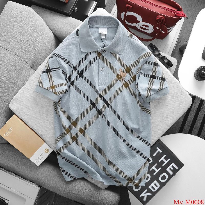 Áo Polo Nam POLOWHY Cá Mập Cotton M0008 Caro Bản Lớn