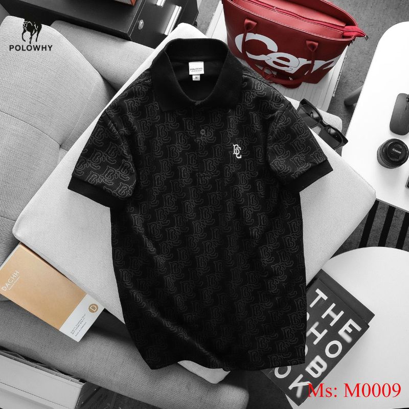 Áo Polo Nam POLOWHY Cá Mập Cotton M0009 Họa Tiết Chữ