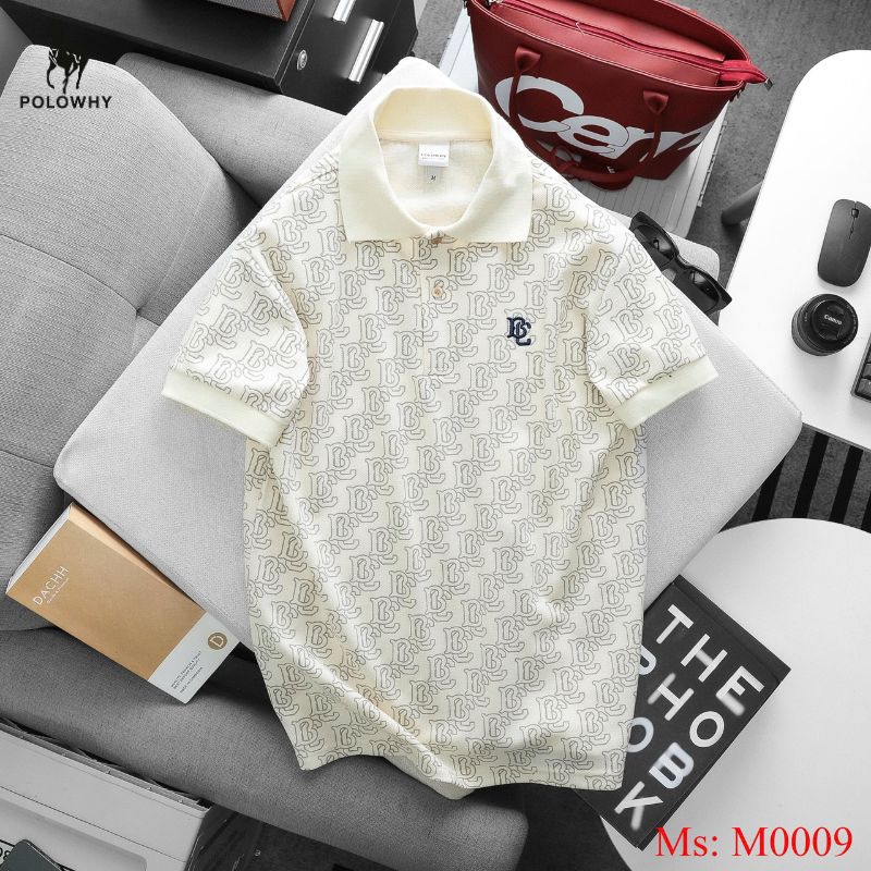 Áo Polo Nam POLOWHY Cá Mập Cotton M0009 Họa Tiết Chữ