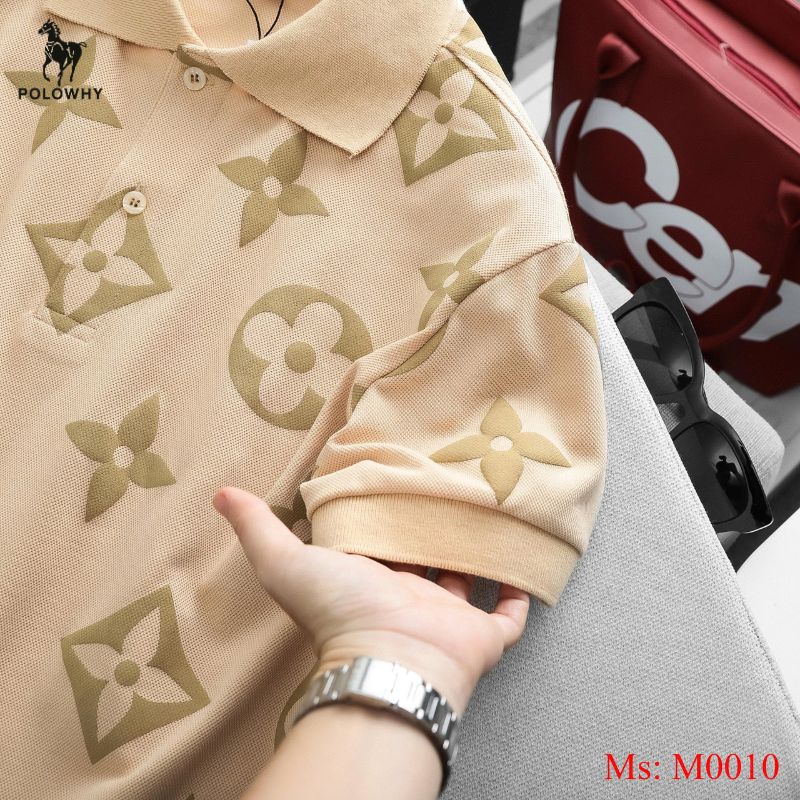 Áo Polo Nam POLOWHY Cá Mập Cotton M0010 Họa Tiết Hoa