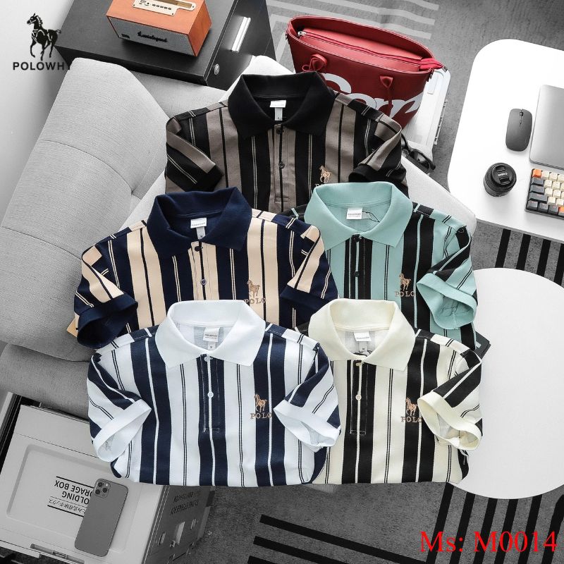 Áo Polo Nam POLOWHY Cá Mập Cotton M0014 Sọc Dọc
