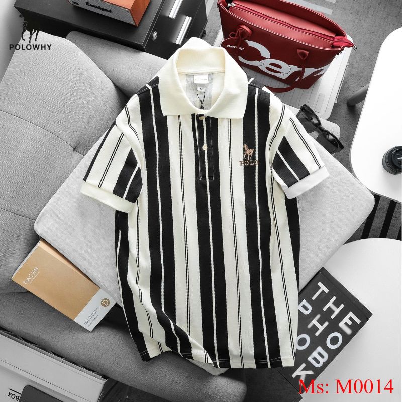 Áo Polo Nam POLOWHY Cá Mập Cotton M0014 Sọc Dọc