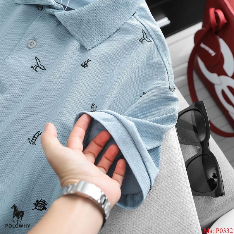 Áo Polo Nam POLOWHY P0332 – Họa Tiết Biển Nautical