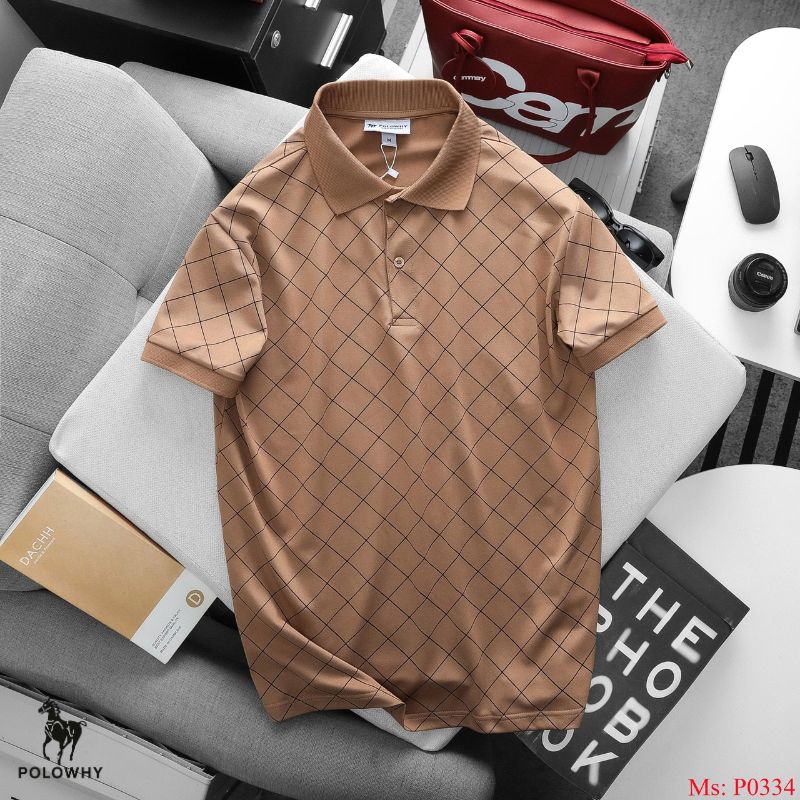 Áo Polo Nam POLOWHY Cá Sấu Poly P0334 Kẻ Ô Vuông