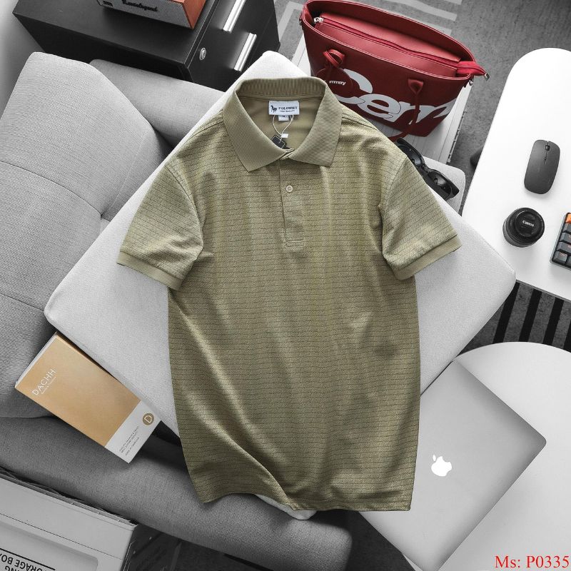Áo Polo Nam POLOWHY Cá Sấu Poly P0335 Họa Tiết Chéo