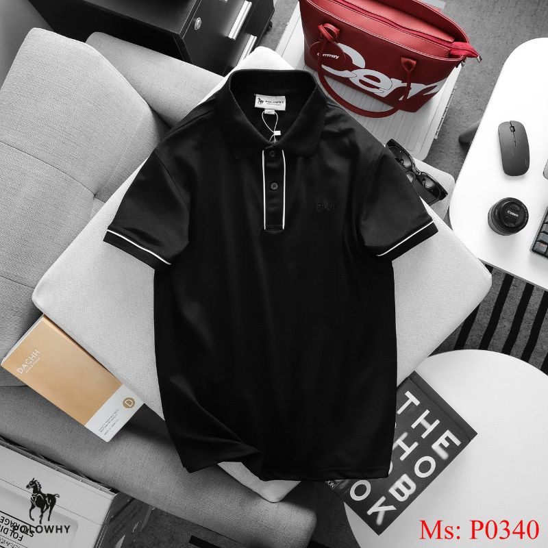 Áo Polo Nam POLOWHY Cá Sấu Poly P0340 Viền Tay - Ảnh 9