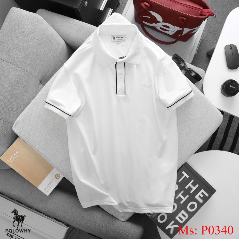 Áo Polo Nam POLOWHY Cá Sấu Poly P0340 Viền Tay