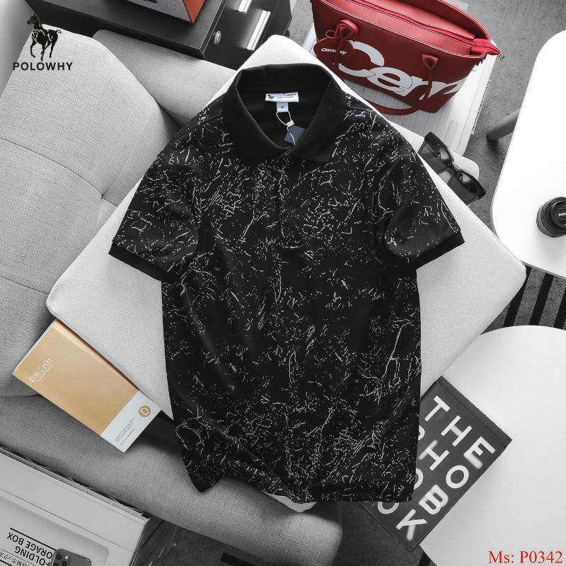 Áo Polo Nam POLOWHY Cá Sấu Poly P0342 Họa Tiết