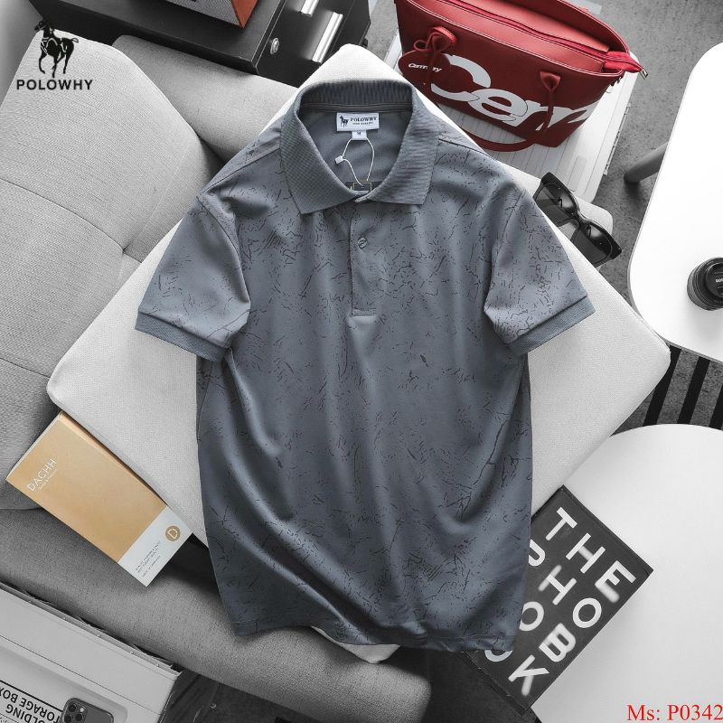 Áo Polo Nam POLOWHY Cá Sấu Poly P0342 Họa Tiết