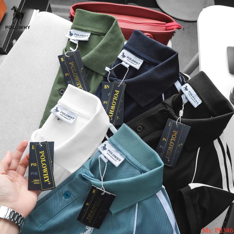 Áo Polo Nam POLOWHY Cá Sấu Poly P0346 Logo Ngựa
