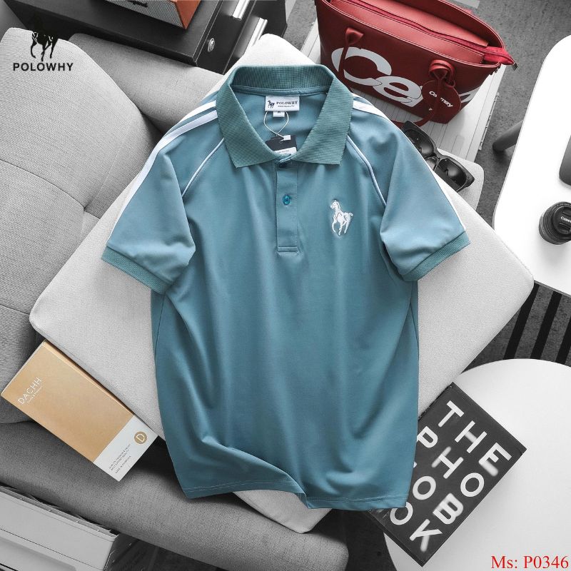 Áo Polo Nam POLOWHY Cá Sấu Poly P0346 Logo Ngựa