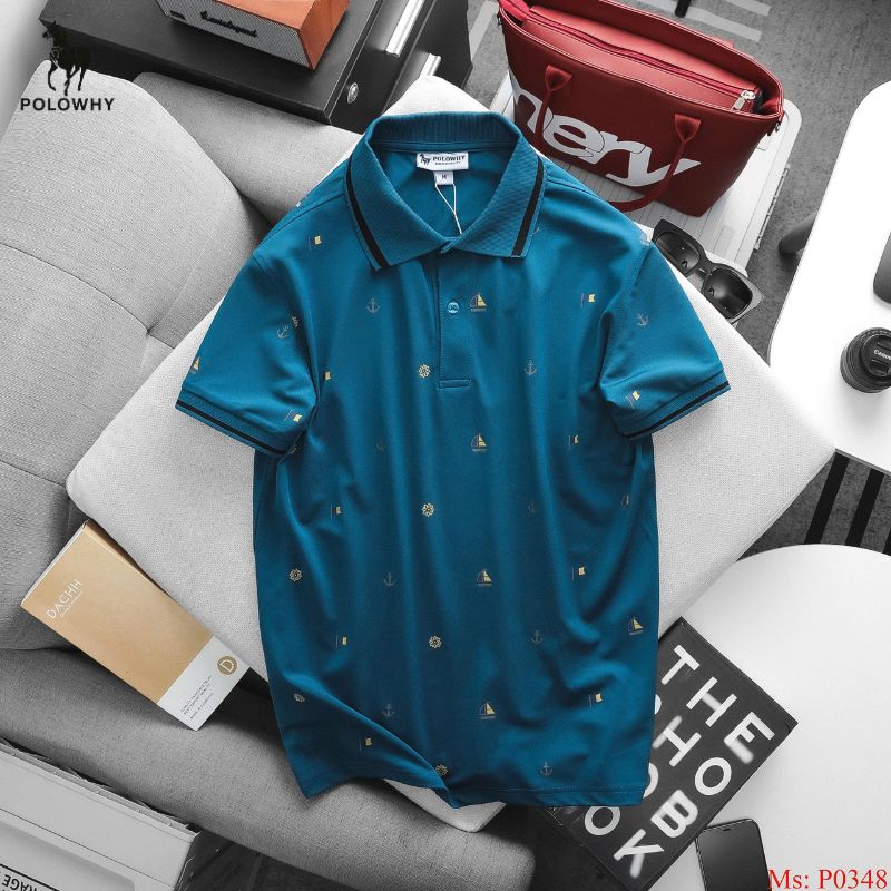 Áo Polo Nam POLOWHY Cá Sấu Poly P0348 Họa Tiết Thuyền