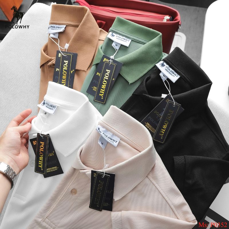 Áo Polo Nam POLOWHY Cá Sấu Poly P0352 Trơn