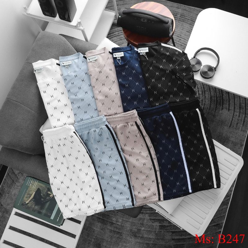 Đồ Bộ Nam Hột Xoàn B247 POLOWHY | Họa Tiết Chữ H - 5 Màu Chính Hãng - Ảnh 5
