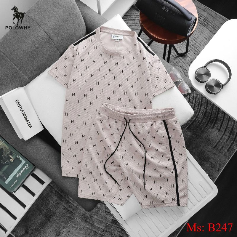 Đồ Bộ Nam Hột Xoàn B247 POLOWHY | Họa Tiết Chữ H - 5 Màu Chính Hãng