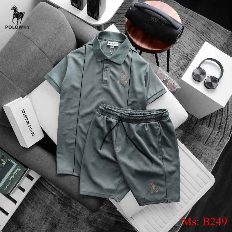 Đồ Bộ Nam POLOWHY Trái Banh B249 | Phối Sọc Năng Động, Cổ Trụ