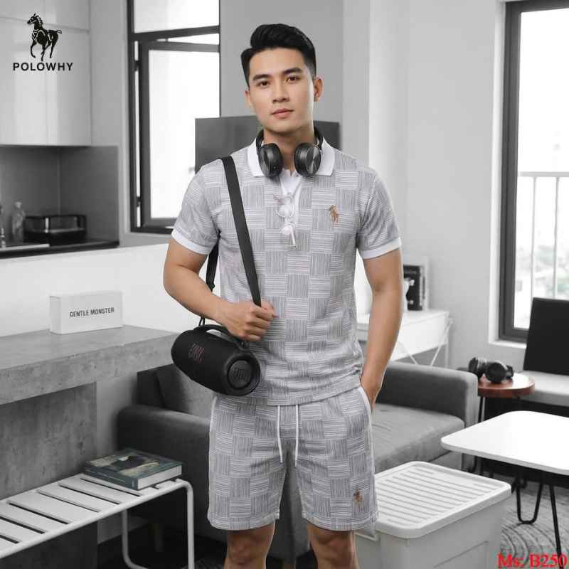 Đồ Bộ Nam POLOWHY Trái Banh B250 | Caro Dệt Chìm, Chuẩn Form