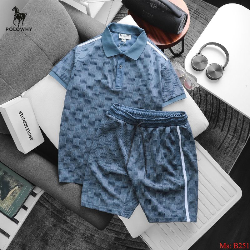 Đồ Bộ Nam POLOWHY Trái Banh B251 | Polo Short Nam Cao Cấp